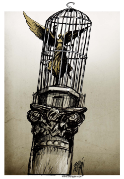 THE CAGED ANGEL OF MEXICAN INDEPENDENCE by Angel Boligan