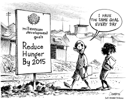 UNITED NATIONS POVERTY GOALS by Patrick Chappatte