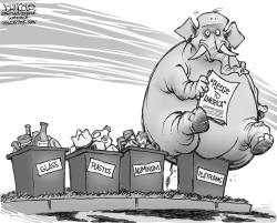 RECYCLED GOP PROMISES BW by John Cole