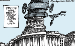 FILIBUSTER RULES  by Mike Keefe