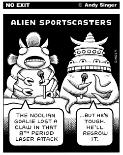 ALIEN SPORTSCASTERS by Andy Singer
