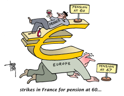STRIKES FOR EARLY PENSION IN FRANCE by Arend Van Dam