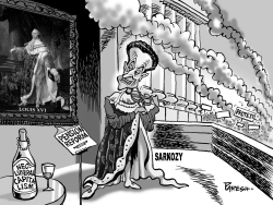 SARKOZY AND PROTESTS by Paresh Nath