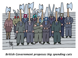 BRITISH GOVERNMENT PROPOSES BIG SPENDING CUTS by Arend Van Dam