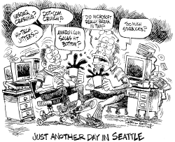 SEATTLE EARTHQUAKE by Daryl Cagle