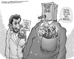 KARZAI AND POLITICAL DONATIONS BW by John Cole