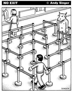 BANK LINE MINOTAUR by Andy Singer