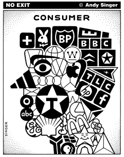 CONSUMER LOGO HEAD by Andy Singer