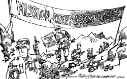 MISSION CREEP ACCOMPLISHED  by Mike Keefe