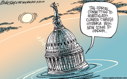 CLIMATE CHANGE HYSTERIA  by Mike Keefe
