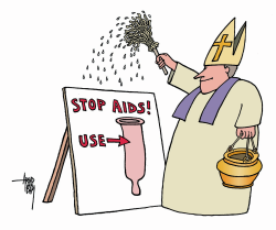 POPE BLESSES CONDOMS by Arend Van Dam