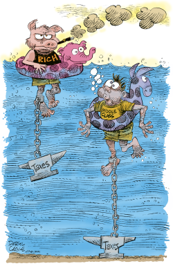 DROWNING TAX  by Daryl Cagle