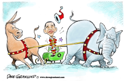 OBAMA PULLED LEFT AND RIGHT by Dave Granlund
