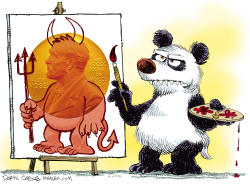 CHINA PAINTS THE NOBEL PEACE PRIZE  by Daryl Cagle