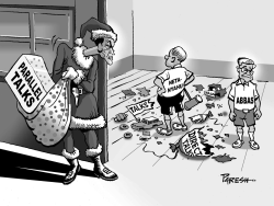 SANTA OBAMA IN MIDEAST by Paresh Nath