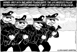 LAPD FLASHLIGHTS IN FALLOUJA by Wolverton