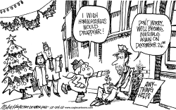 HOMELESS HOLIDAYS by Mike Keefe