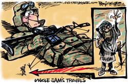 UNCLE SAM TRAVELS  by Milt Priggee