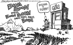 US GUN SALES TO MEXICANS by Mike Keefe