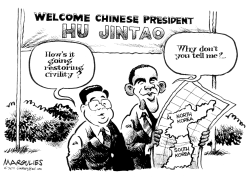 CHINESE PRESIDENT VISITS by Jimmy Margulies