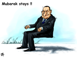 MUBARAK STAYS by Emad Hajjaj