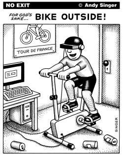 BIKE OUTSIDE by Andy Singer