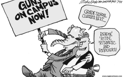 GUNS ON CAMPUS  by Mike Keefe