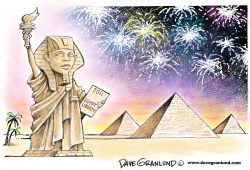 EGYPT CELEBRATES FREEDOM by Dave Granlund