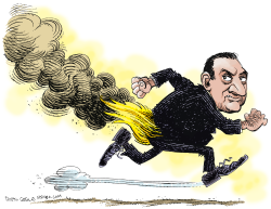 MUBARAK QUITS  by Daryl Cagle