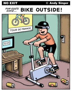 BIKE OUTSIDE  VERSION by Andy Singer