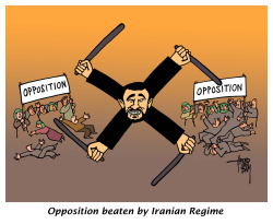 OPPOSITION BEATEN BY IRANIAN REGIME by Arend Van Dam