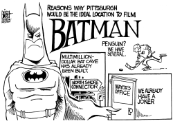 LOCAL- BATMAN FILMING IN PITTSBURGH, B/W by Randy Bish
