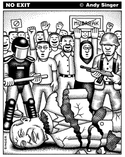 EGYPT BEWARE OF ARMY AND POLICE by Andy Singer