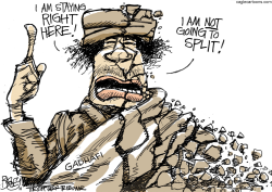 GADHAFI GOES TO PIECES by Pat Bagley