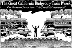 CALIFORNIA BUDGET TRAIN WRECK by Monte Wolverton