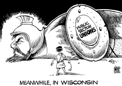 FALL OF THE WISCONSIN UNION, B/W by Randy Bish