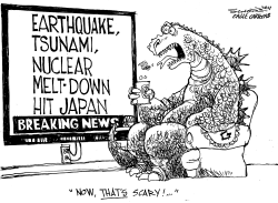 JAPAN EARTHQUAKE GODZILLA by Bill Schorr