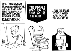 LOCAL- PA BUYS NEW CHAIRS FOR ITS LEADERS, B/W by Randy Bish