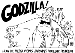 THE MEDIA AND NUCLEAR POWER, B/W by Randy Bish