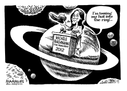MICHELE BACHMANN  TOSSES HER HAT INTO THE RING by Jimmy Margulies
