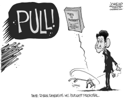 RYAN RELEASES HIS BUDGET BW by John Cole