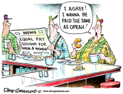 EQUAL PAY FOR MEN AND WOMEN by Dave Granlund