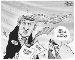 TRUMP COMB-OVER BW by John Cole