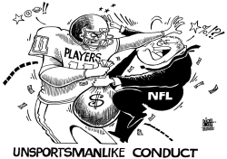 NFL PLAYERS AND OWNERS, B/W by Randy Bish