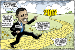 OBAMA ON THE YELLOW BRICK ROAD  by Monte Wolverton