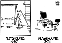 PLAYGROUNDS THEN AND NOW, B/W by Randy Bish
