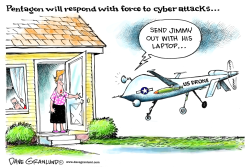 CYBER ATTACKS ON PENTAGON by Dave Granlund