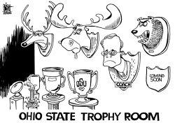 OHIO STATE TROPHY ROOM, B/W by Randy Bish