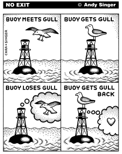BUOY MEETS GULL by Andy Singer