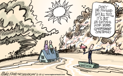 SANTORUM ON CLIMATE CHANGE  by Mike Keefe